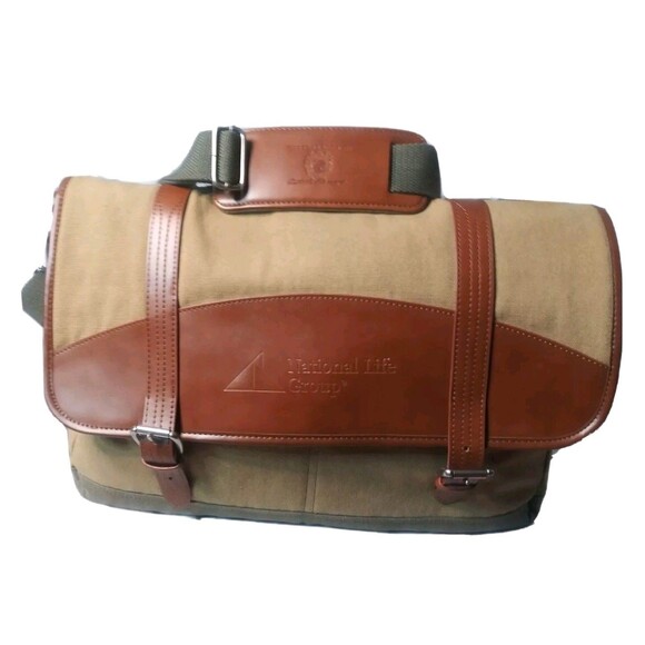 Cutter & Buck Messenger Bag Legacy Cotton 17 Inch Logo "National Life Group" - Picture 2 of 8